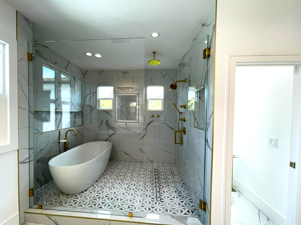 Spa-inspired bathroom upgrade featuring LED mirrors | alfaremodel